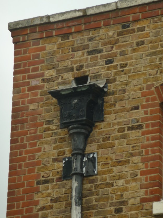 Georgian rainwater butt, embossed with '1745' and the initials 'T', 'C' and 'A'